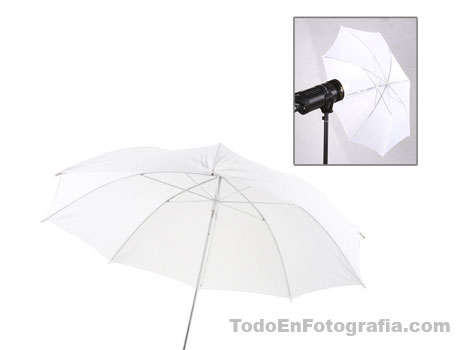 Sombrilla blanca para flash o lampara led