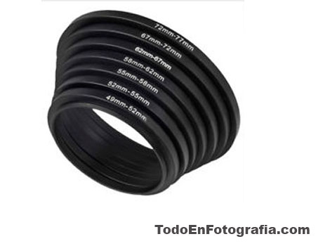Adaptador rosca filtro a lente fotografico
