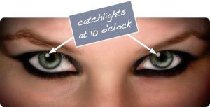 Ojos con reflejo a las 10 am