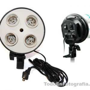 Porta 4 luces e-27 para estudio fotografico