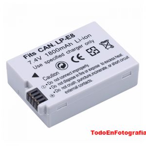 Batería LP E8 para cámaras CANON